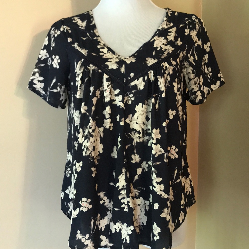 Blue Floral Blouse